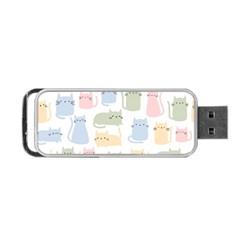 Cute Cat Colorful Cartoon Doodle Seamless Pattern Portable Usb Flash (two Sides) by Vaneshart