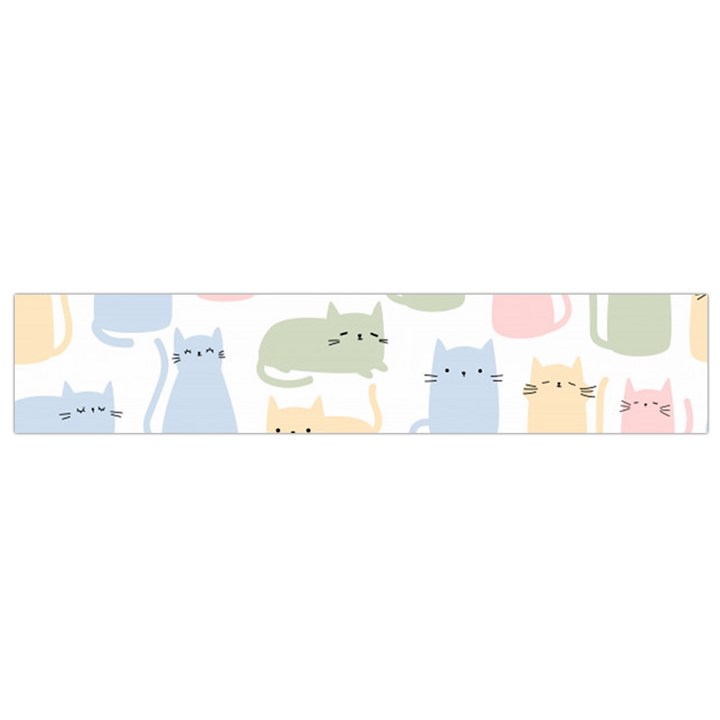 Cute cat colorful cartoon doodle seamless pattern Small Flano Scarf