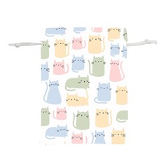 Cute Cat Colorful Cartoon Doodle Seamless Pattern Lightweight Drawstring Pouch (m) by Vaneshart