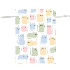 Cute Cat Colorful Cartoon Doodle Seamless Pattern  Lightweight Drawstring Pouch (xl) by Vaneshart