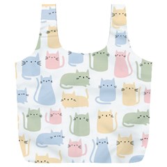 Cute Cat Colorful Cartoon Doodle Seamless Pattern Full Print Recycle Bag (xxl) by Vaneshart