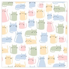 Cute Cat Colorful Cartoon Doodle Seamless Pattern Long Sheer Chiffon Scarf  by Vaneshart