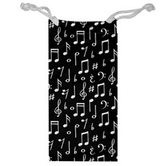 Chalk Music Notes Signs Seamless Pattern Jewelry Bag by Vaneshart