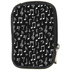 Chalk Music Notes Signs Seamless Pattern Compact Camera Leather Case by Vaneshart