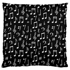 Chalk Music Notes Signs Seamless Pattern Large Flano Cushion Case (two Sides) by Vaneshart