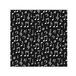 Chalk music notes signs seamless pattern Small Satin Scarf (Square) Front