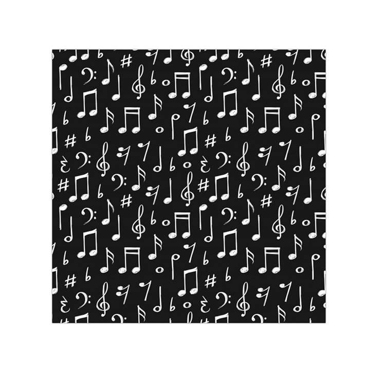 Chalk music notes signs seamless pattern Small Satin Scarf (Square)