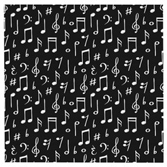 Chalk Music Notes Signs Seamless Pattern Wooden Puzzle Square by Vaneshart