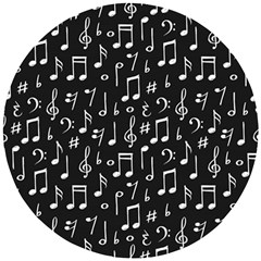 Chalk Music Notes Signs Seamless Pattern Wooden Puzzle Round by Vaneshart