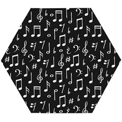 Chalk Music Notes Signs Seamless Pattern Wooden Puzzle Hexagon by Vaneshart