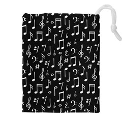 Chalk Music Notes Signs Seamless Pattern Drawstring Pouch (4xl)