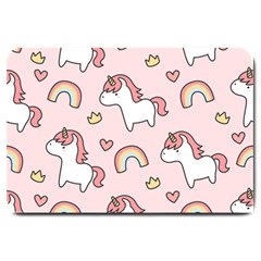 Cute Unicorn Rainbow Seamless Pattern Background Large Doormat 