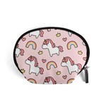 Cute unicorn rainbow seamless pattern background Accessory Pouch (Small) Front