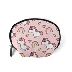 Cute unicorn rainbow seamless pattern background Accessory Pouch (Small) Back