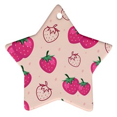 Seamless Strawberry Fruit Pattern Background Ornament (star) by Vaneshart