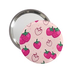 Seamless Strawberry Fruit Pattern Background 2 25  Handbag Mirrors by Vaneshart