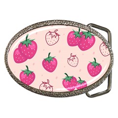 Seamless Strawberry Fruit Pattern Background Belt Buckles by Vaneshart