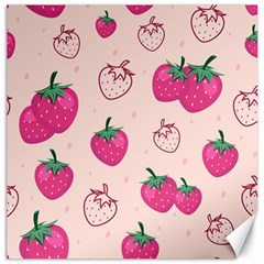 Seamless Strawberry Fruit Pattern Background Canvas 16  X 16  by Vaneshart