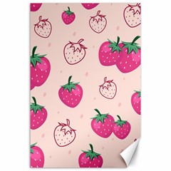 Seamless Strawberry Fruit Pattern Background Canvas 24  X 36  by Vaneshart