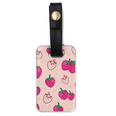 Seamless Strawberry Fruit Pattern Background Luggage Tag (one Side) by Vaneshart