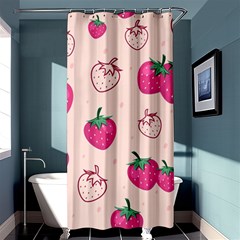 Seamless Strawberry Fruit Pattern Background Shower Curtain 36  X 72  (stall)  by Vaneshart