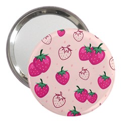 Seamless Strawberry Fruit Pattern Background 3  Handbag Mirrors