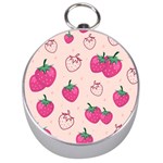 Seamless strawberry fruit pattern background Silver Compasses Front