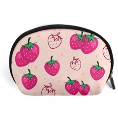 Seamless Strawberry Fruit Pattern Background Accessory Pouch (large) by Vaneshart