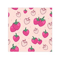 Seamless Strawberry Fruit Pattern Background Small Satin Scarf (square) by Vaneshart