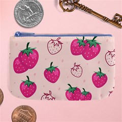 Seamless Strawberry Fruit Pattern Background Large Coin Purse by Vaneshart