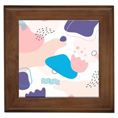 Hand Drawn Abstract Organic Shapes Background Framed Tile by Vaneshart