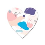 Hand drawn abstract organic shapes background Heart Magnet Front