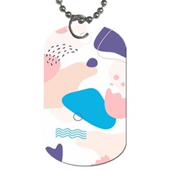 Hand Drawn Abstract Organic Shapes Background Dog Tag (one Side) by Vaneshart