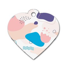 Hand Drawn Abstract Organic Shapes Background Dog Tag Heart (one Side) by Vaneshart