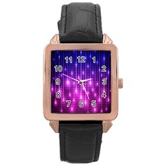 Shiny Stars Rose Gold Leather Watch 