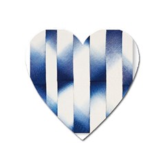 Blue Strips Heart Magnet by Sparkle