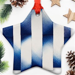 Blue Strips Star Ornament (two Sides)