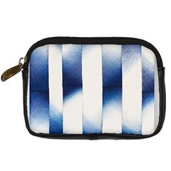 Blue Strips Digital Camera Leather Case by Sparkle