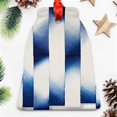 Blue Strips Bell Ornament (two Sides) by Sparkle