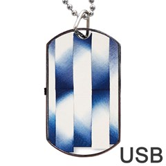 Blue Strips Dog Tag Usb Flash (one Side) by Sparkle