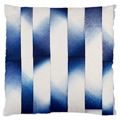 Blue Strips Large Cushion Case (two Sides) by Sparkle