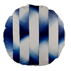 Blue Strips Large 18  Premium Round Cushions by Sparkle