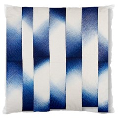 Blue Strips Large Flano Cushion Case (one Side) by Sparkle