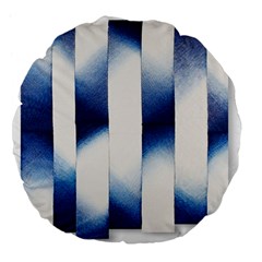 Blue Strips Large 18  Premium Flano Round Cushions by Sparkle