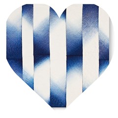 Blue Strips Wooden Puzzle Heart by Sparkle