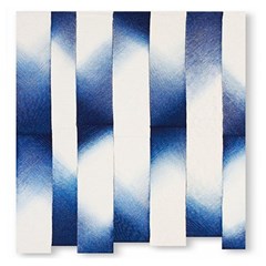 Blue Strips Wooden Puzzle Square by Sparkle