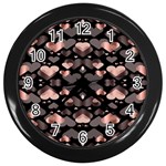 Shiny Hearts Wall Clock (Black) Front