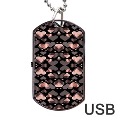 Shiny Hearts Dog Tag Usb Flash (one Side) by Sparkle