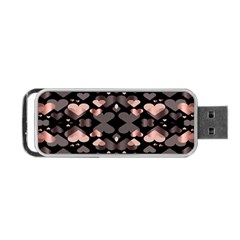 Shiny Hearts Portable Usb Flash (one Side) by Sparkle