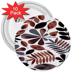 Shiny Leafs 3  Buttons (10 pack) 